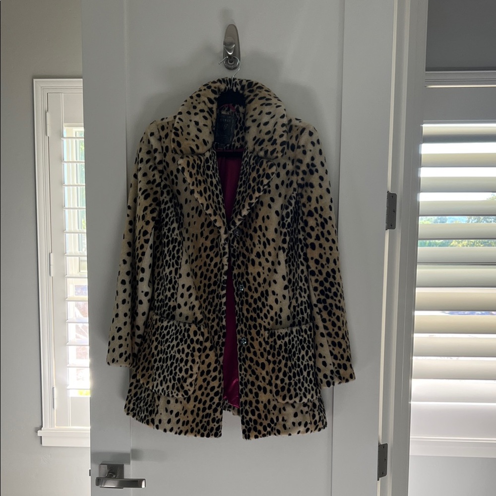 Guess Tan and Black Teddy Jacket